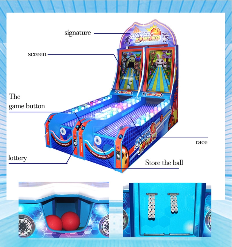 Animal Sports Game Machine Double Player Animal Bowling Arcade Simulator Game