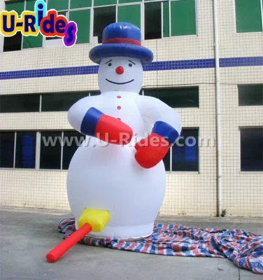 Decoración navideña, muñeco de nieve inflable, dibujos animados para publicidad