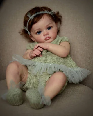 Muñeca completa de 60cm en imagen, muñeca Reborn Tutti, niño niña, muñeca pintada a mano con pintura Génesis, muñeca de piel 3D de alta calidad