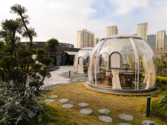 Glamping PC burbuja transparente cúpula casa restaurante PC tienda de campaña al aire libre de lujo